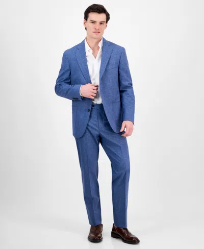 Michael Kors Men's Classic-fit Solid Suit In Light Blue Plaid