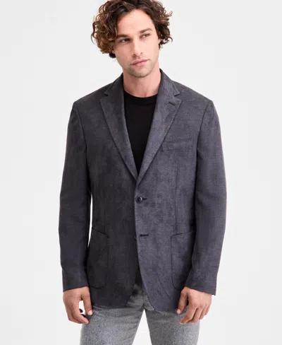 Michael Kors Men's Classic-fit Stretch Melange Faux Suede Sport Coat In Black