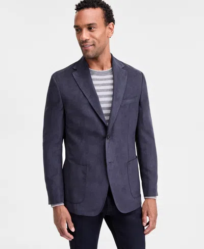 Michael Kors Men's Classic-fit Stretch Melange Faux Suede Sport Coat In Blue