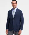 Michael Kors Men's Classic-fit Stretch Midnight Herringbone Knit Sport Coat In Blue
