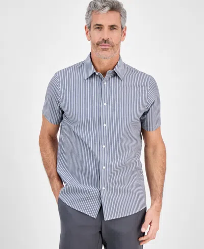 Michael Kors Men's Classic-fit Stripe Shirt In Midnight