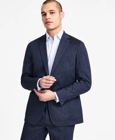 Michael Kors Men's Classic Fit Linen Suit Jacket In Blue