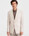 Michael Kors Men's Classic-fit Tan Patterned Blazer In Brown