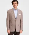 Michael Kors Men's Classic-fit Tan Patterned Blazer In Brown
