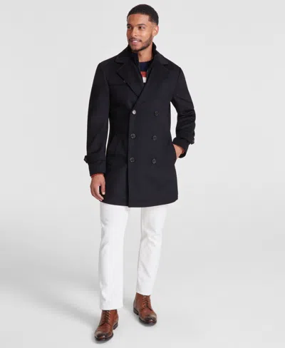 Michael Kors Men's Classic-fit Wool Blend Solid Overcoat In Black