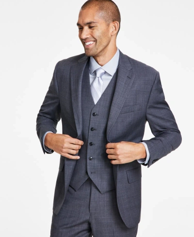 Michael Kors Men's Classic-fit Wool-blend Stretch Solid Suit Jacket In Mid Grey