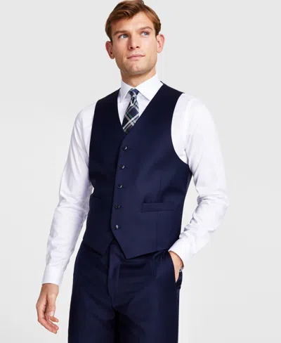 Michael Kors Men's Classic-fit Wool-blend Stretch Solid Suit Vest In Navy