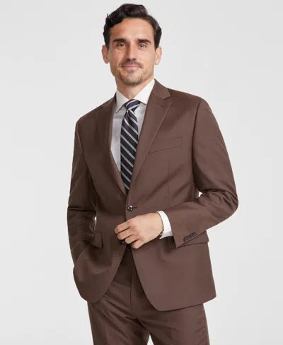 Michael Kors Men Classic-fit Wool-blend Suit Separate Jacket In Brown