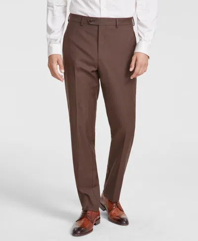 Michael Kors Men Classic-fit Wool-blend Suit Separate Pants In Brown