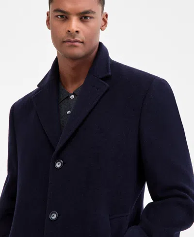 Michael Kors Men's Classic-fit Wool Cashmere Blend Kavon Overcoat In Blue