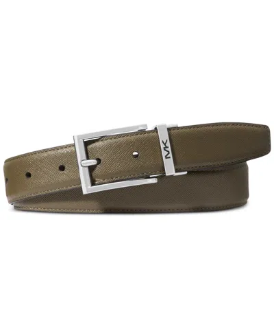 Michael Kors Men's Classic Reversible Dress Belt In Olive