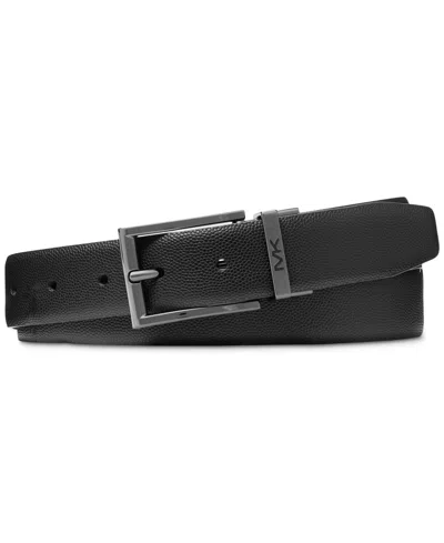 Michael Kors Men's Classic Reversible Faux-leather Dress Belt In Black