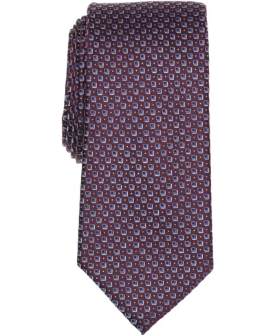 Michael Kors Men's Classic Rossell Square-pattern Tie In Purple