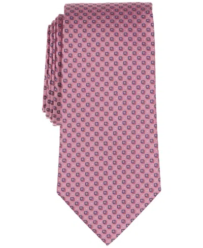 Michael Kors Men's Classic Rossell Square-pattern Tie In Pink