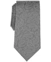 Michael Kors Men's Classic Satin Pine Paisley Tie In Gray
