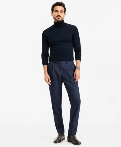 Michael Kors Men's Classic-fit Denim Flannel Solid Pants In Blue