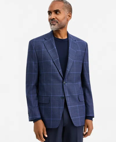 Michael Kors Men's Classic-fit Plaid Sport Coat In Blue