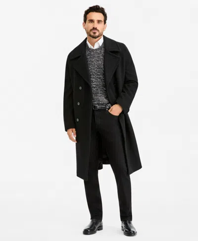 Michael Kors Men's Classic-fit Solid Wool-blend Overcoat In Black