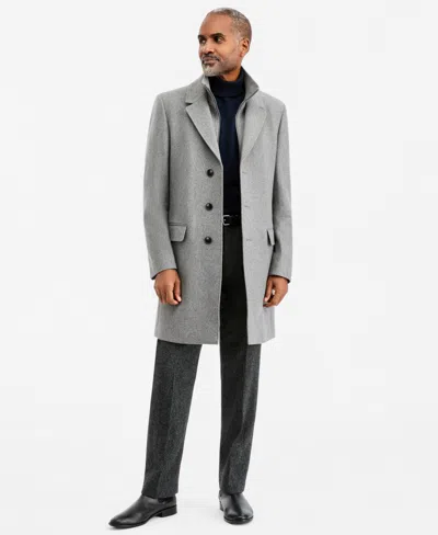 Michael Kors Men's Classic-fit Wool-blend Overcoat In Gray