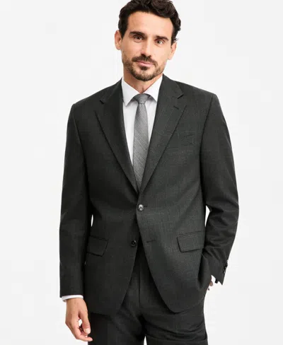 Michael Kors Men's Classic-fit Wool-blend Stretch Plaid Suit Separate Jacket In Green