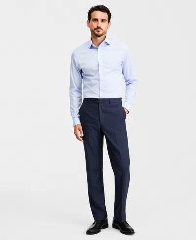 Michael Kors Men's Classic-fit Wool-blend Stretch Plaid Suit Separate Pants In Blue