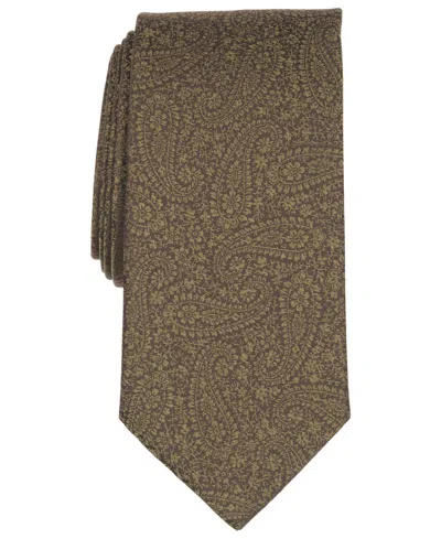 Michael Kors Men's Cottage Paisley Pattern Classic Tie In Chartreuse
