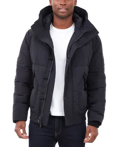 Michael Kors Men's Crinkle Nylon Heavy Short Snorkel Coat In Black