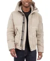 Michael Kors Men's Crinkle Nylon Heavy Short Snorkel Coat In Cement