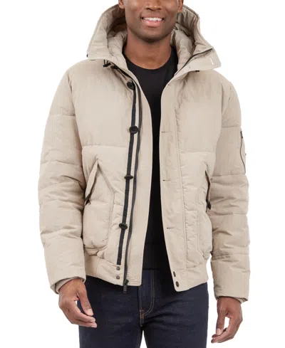 Michael Kors Men's Crinkle Nylon Heavy Short Snorkel Coat In Cement