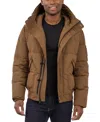 Michael Kors Men's Crinkle Nylon Heavy Short Snorkel Coat In Mocha