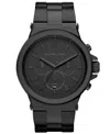 Michael Kors Men's Dylan Chronograph Black Ion Plating Stainless Steel Bracelet Watch 48mm In Black