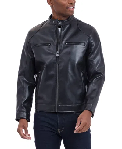 Michael Kors Men's Faux Leather Moto Jacket In Black