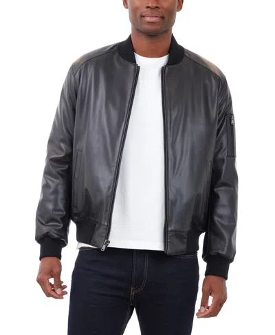 Michael Kors Men's Faux Leather Moto Jacket In Black