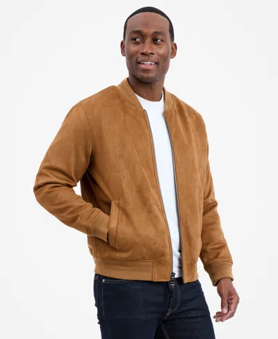 Michael Kors Men's Faux Suede Bomber Jacket In Brown