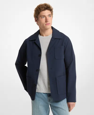 Michael Kors Men's Flat Collar Coat In Blue