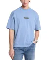 Michael Kors Men's Garment Dyed Short Sleeve Crewneck Logo T-shirt In Chambray