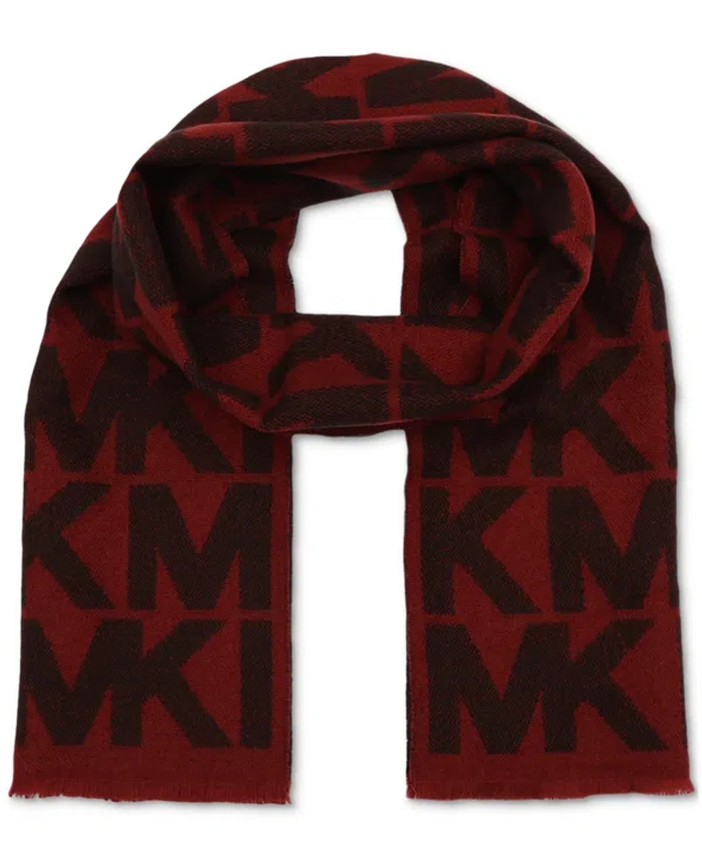 Michael Kors Men's Giant Mk Logo Scarf In Deep Red ModeSens
