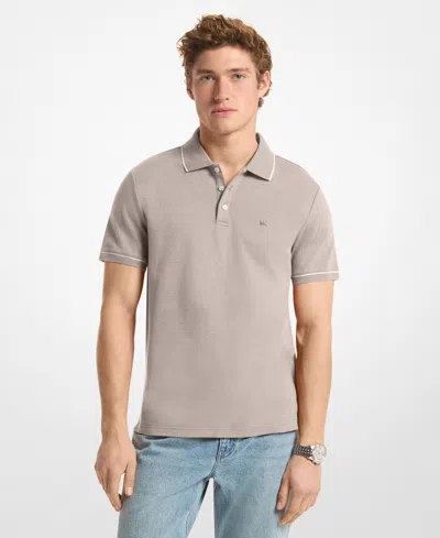 Michael Kors Gramercy Cotton Polo Shirt In Black
