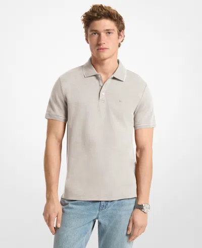 Michael Kors Gramercy Cotton Polo Shirt In Gray