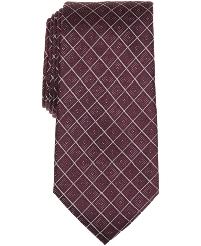 Michael Kors Men's Grid Classic Tie In Burgundy