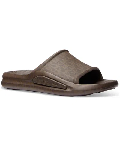 Michael Kors Men's Griffin Slide Sandals In Brown Multi