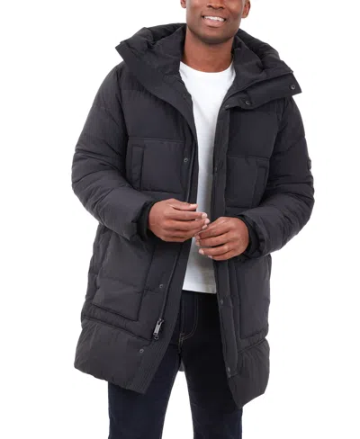 Michael Kors Men's Heavyweight Hooded Long Puffer Coat In Black