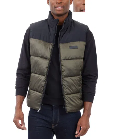 Michael Kors Men's Heavyweight Quilted Puffer Vest In Green