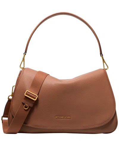 Michael Kors Holmes Extra-large Pebbled Leather Convertible Messenger Bag In Brown