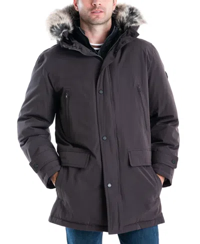 Michael Kors Men's Hooded Bib Snorkel Parka, Created For Macy's In Eggplant