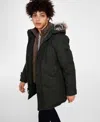 Michael Kors Men's Hooded Bib Snorkel Parka, Created For Macy's In Olive