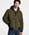 Michael Kors Men's Hooded Puffer Bomber Jacket In Black