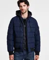 Michael Kors Clarkston Packable Quilted Hooded Jacket In Midnight Blue