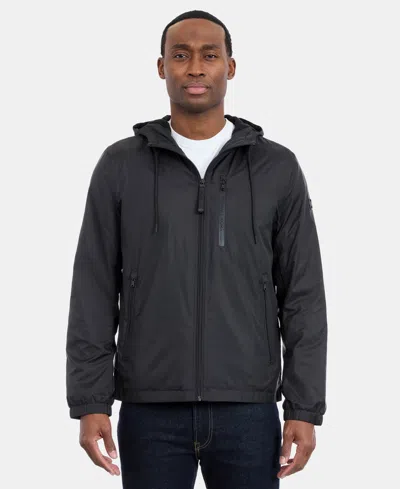 Michael Kors Men's Hooded Windbreaker Jacket In Black