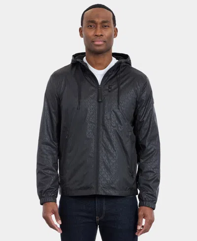 Michael Kors Men's Hooded Windbreaker Jacket In Black